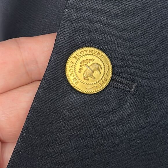 Brooks Brothers 346 Two-Buttons Wool Blazer Navy Blue with Gold Buttons 43L Vtg - Picture 9 of 16